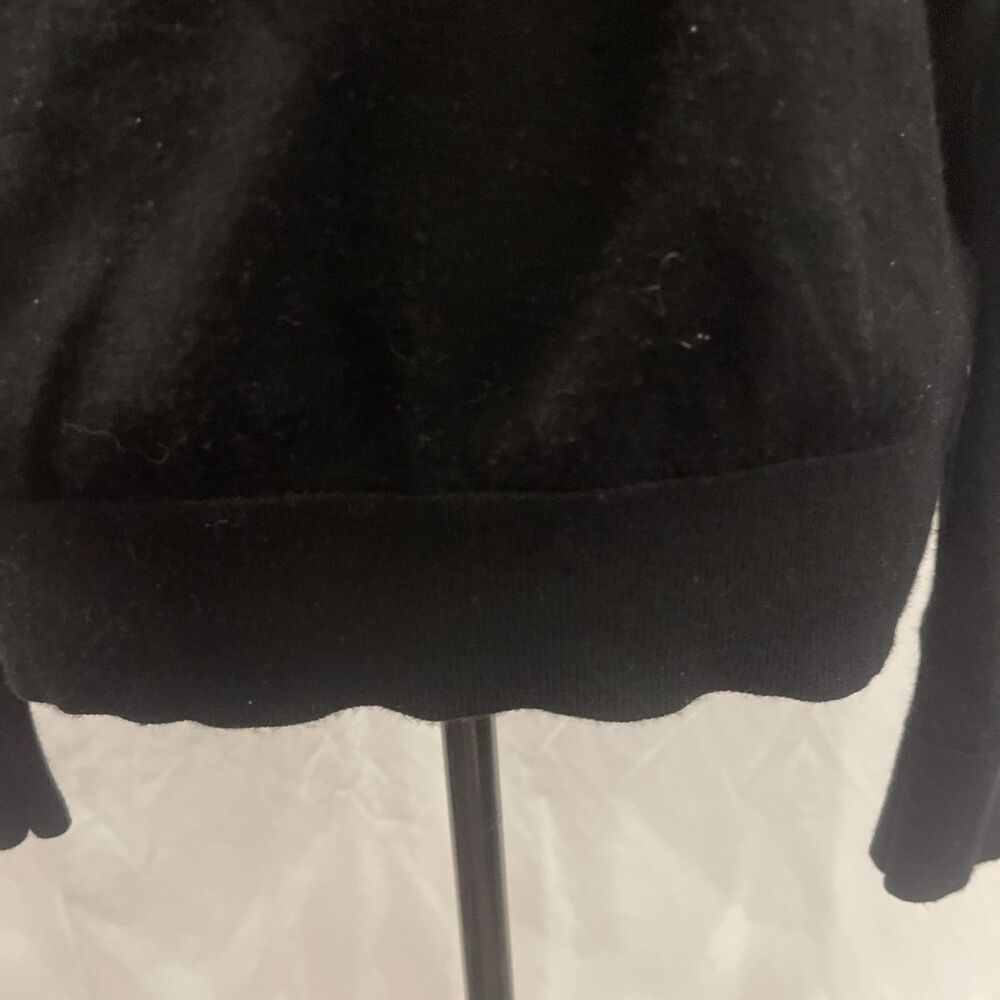Express Womens 100% Merino Wool Sweater M Black V Neck Fine Knit Pullover - Picture 5 of 9